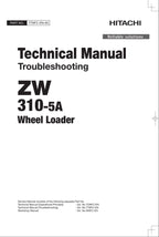 Hitachi ZW310-5A Wheel Loader Technical Manual Troubleshooting +Schematics