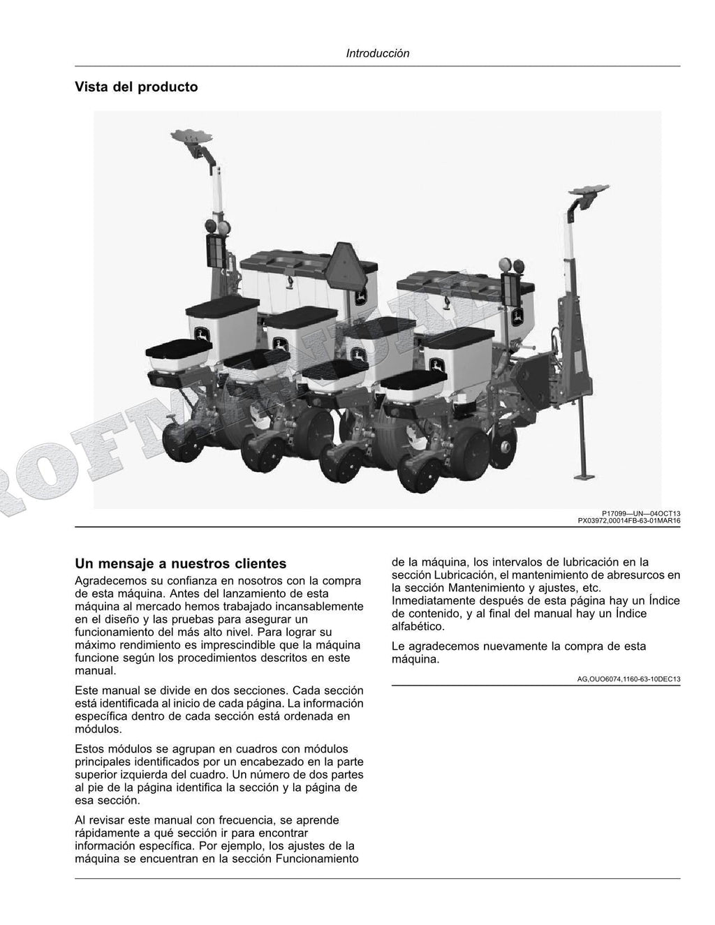 John Deere 1035 jardinera Manual del Operador Español