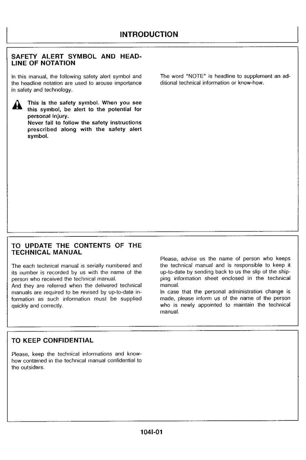 HITACHI EX100-2 Excavator Service Manual