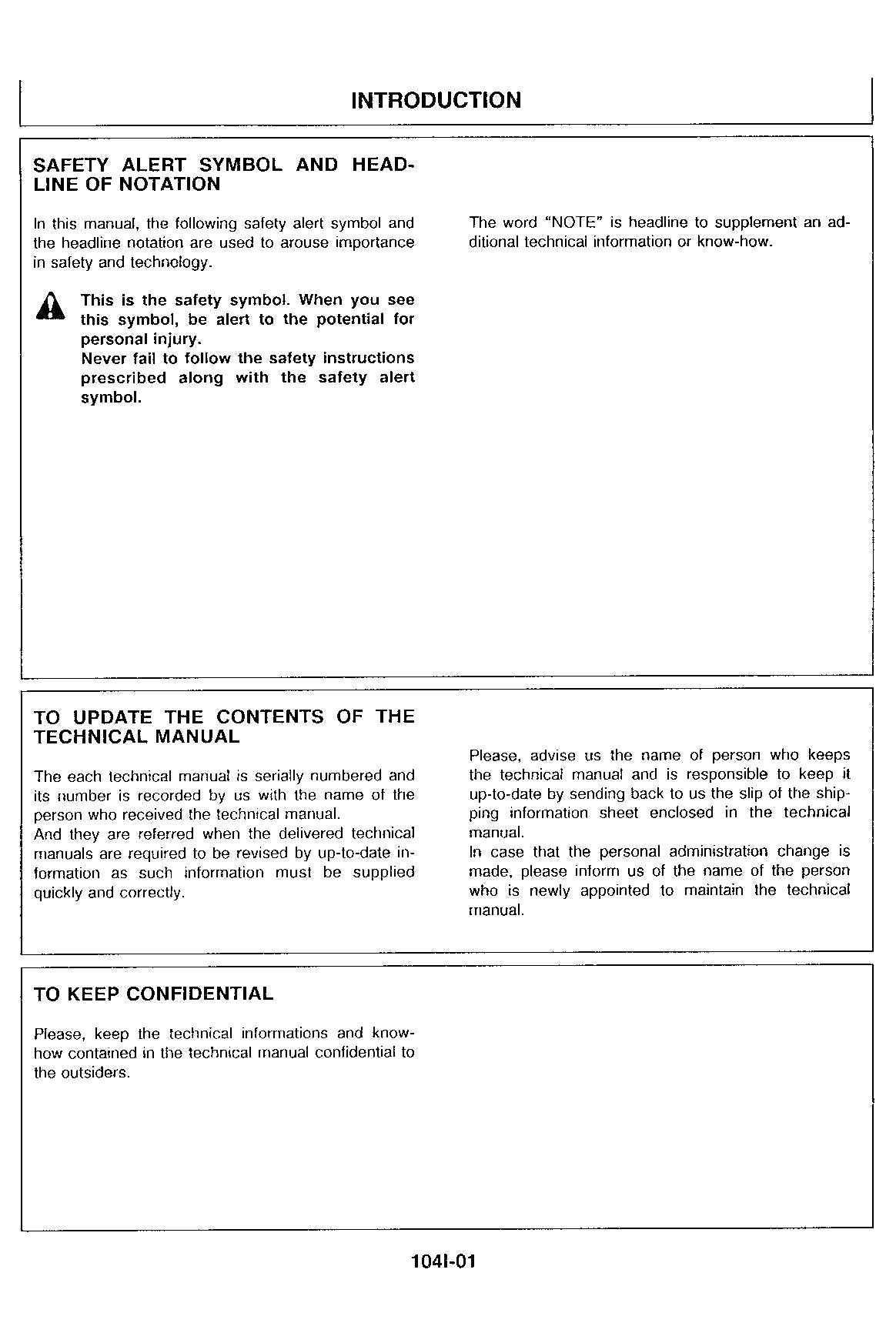 HITACHI EX100-2 Excavator Service Manual
