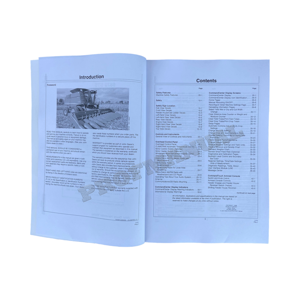 MANUAL DEL OPERADOR DE LA COSECHADORA JOHN DEERE 9870 STS + ¡BONIFICACIÓN! 