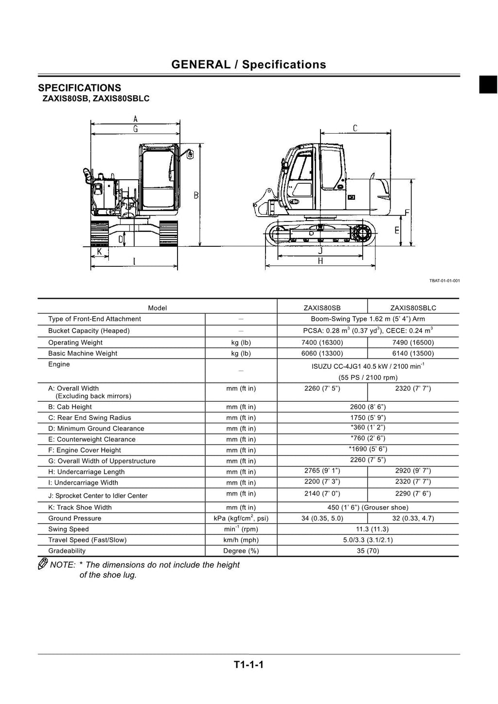 HITACHI ZX80SB ZX80SBLC Excavator Operational Principle Technical Manual