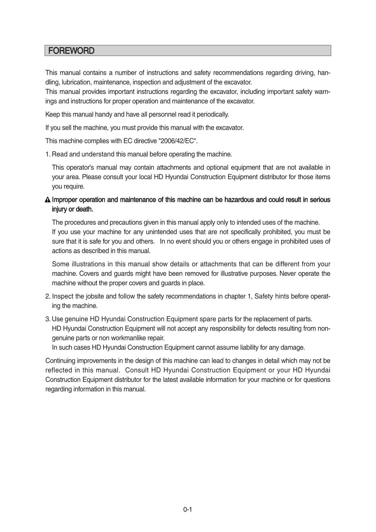 Hyundai HX140A L CRAWLER EXCAVATOR Operators Maintenance Manual