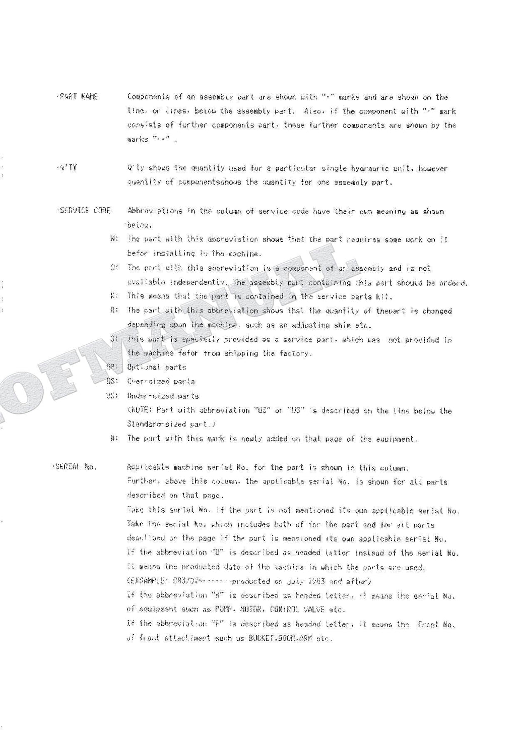 HITACHI UH035-7 UH043 Equipment Component Excavator Parts Catalog Manual