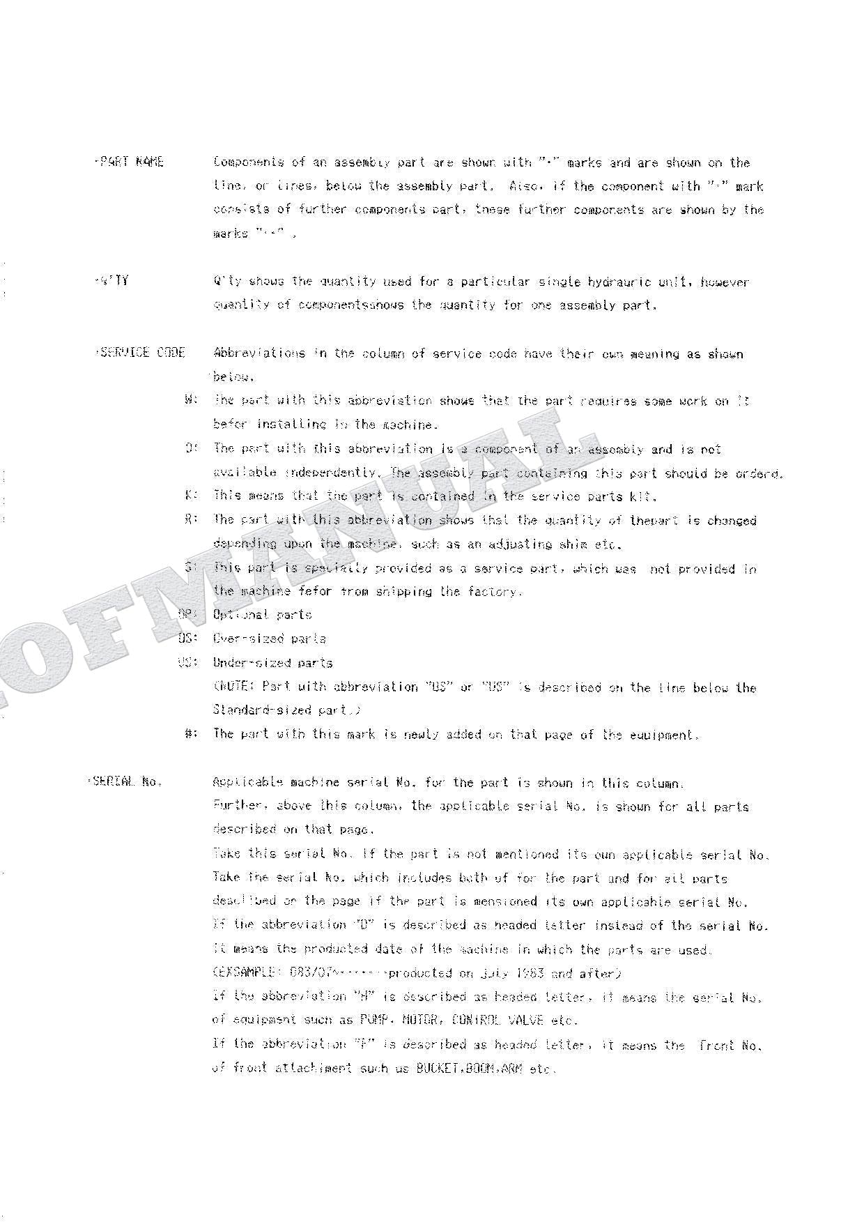 HITACHI UH035-7 UH043 Equipment Component Excavator Parts Catalog Manual