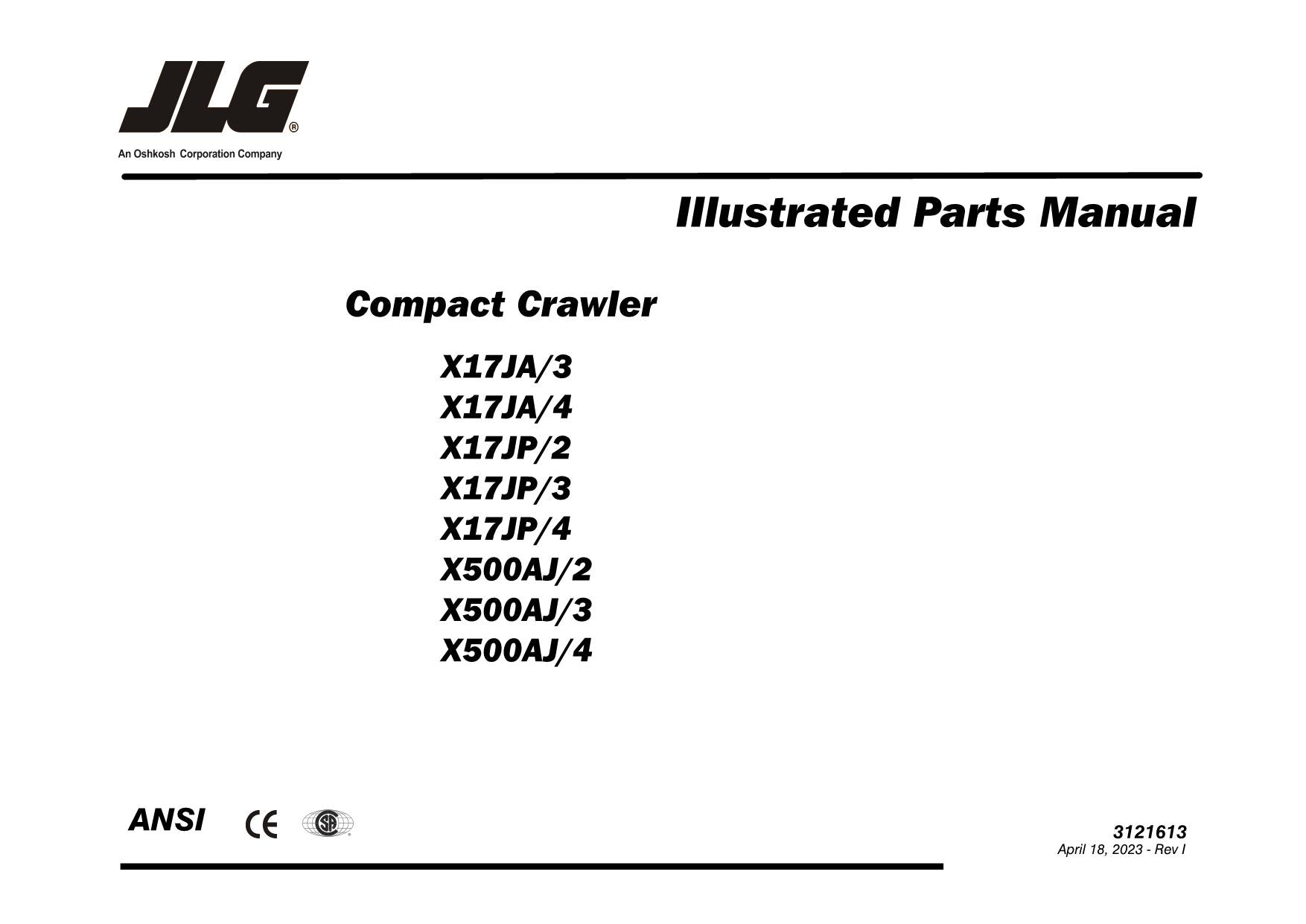 Catálogo de piezas de la excavadora compacta JLG GEN 2 X17JP GEN 2 X500AJ Manual en varios idiomas