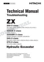 Hitachi ZX225USR-3 ZX225USR-3 Excavator Troubleshooting Schemes Service Manual