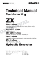 Hitachi ZX225USRK-3 ZX225USRLCK-3 ZX240-3 Excavator Troubleshoot Service Manual