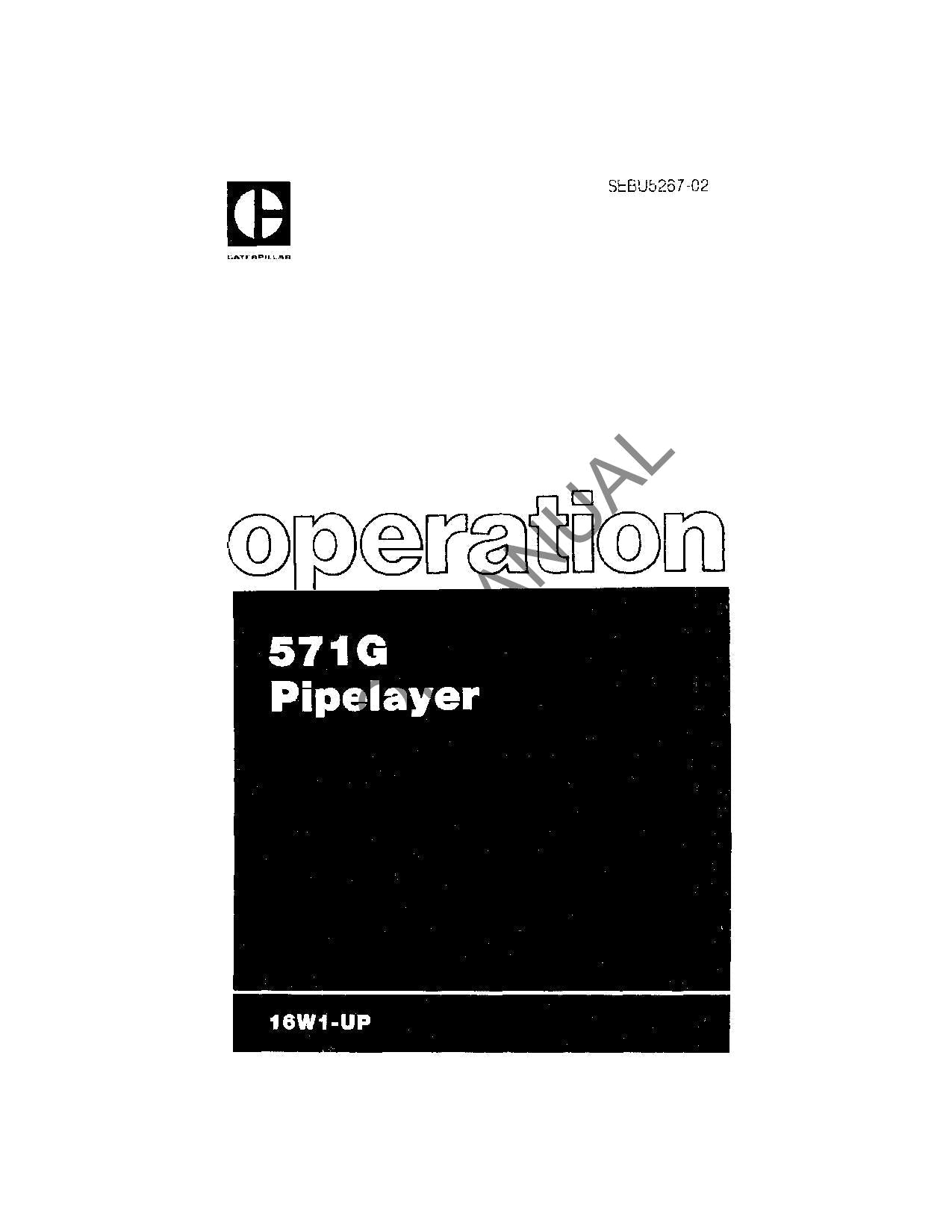 Manual de mantenimiento del operador del tiendetubos Caterpillar 571G SEBU5267