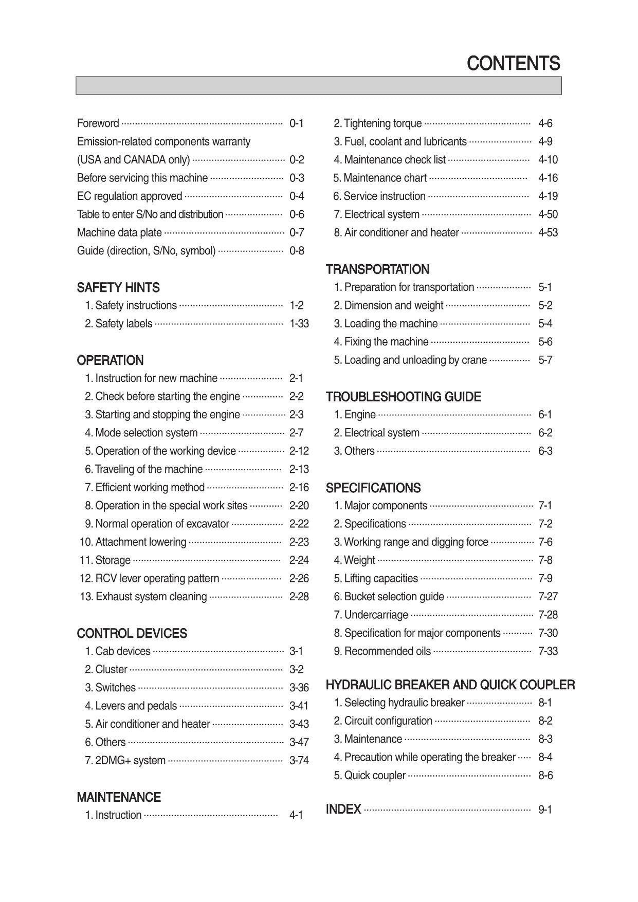 Hyundai HX235A LCR CRAWLER EXCAVATOR Operators Maintenance Manual