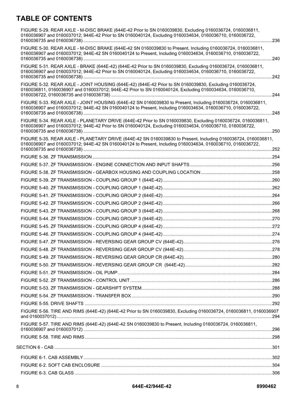 LULL 644E-42 944E-42 Telehandler Parts Catalog Manual
