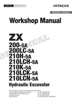 HITACHI ZX210LCH-5A ZX210K-5A Excavator Service Repair Workshop Manual