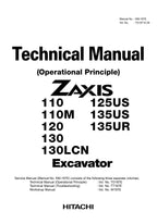 HITACHI ZX135US ZX135UR Excavator Operational Principle Technical Manual
