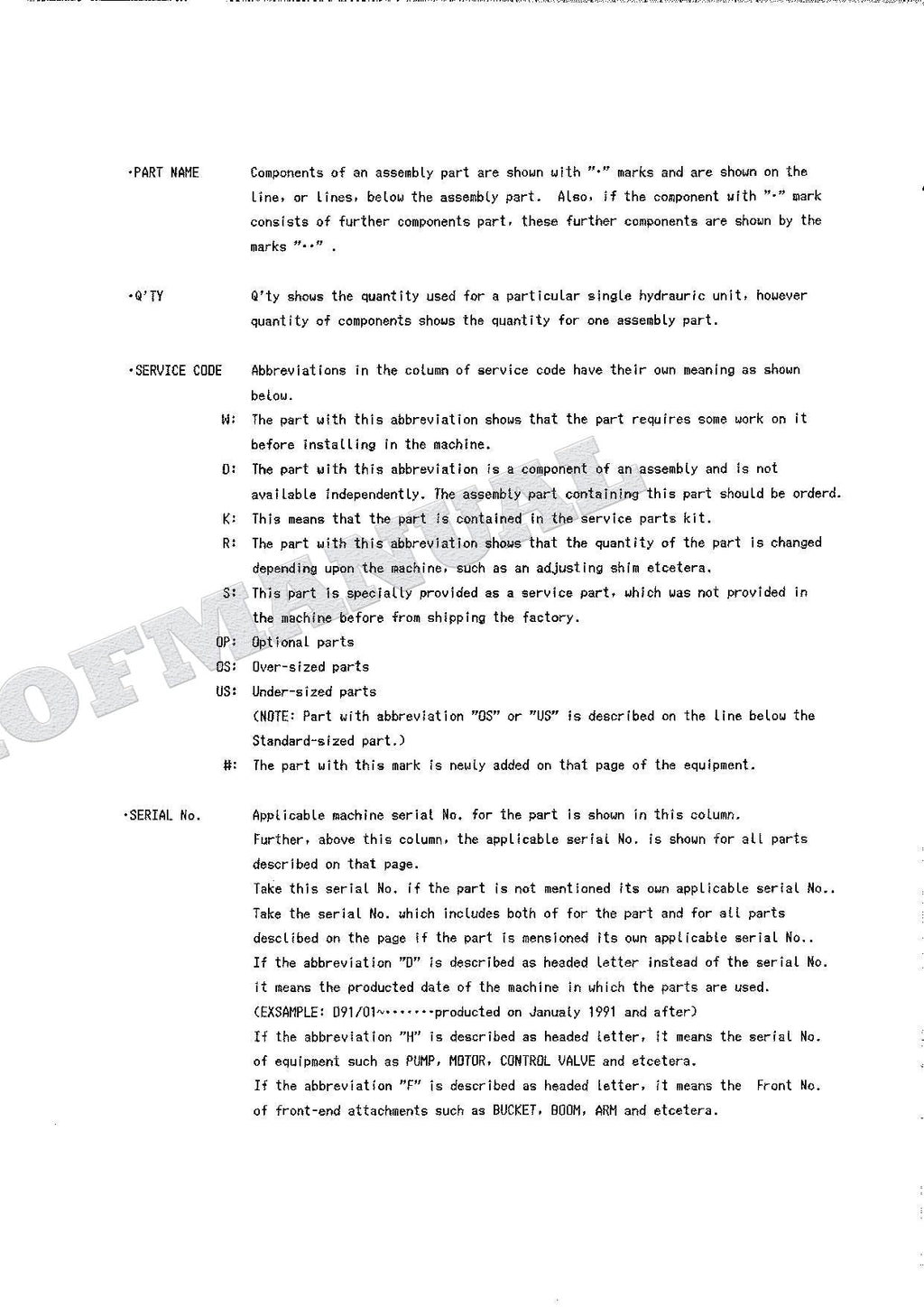 HITACHI JD490E Equipment Component Excavator Parts Catalog Manual