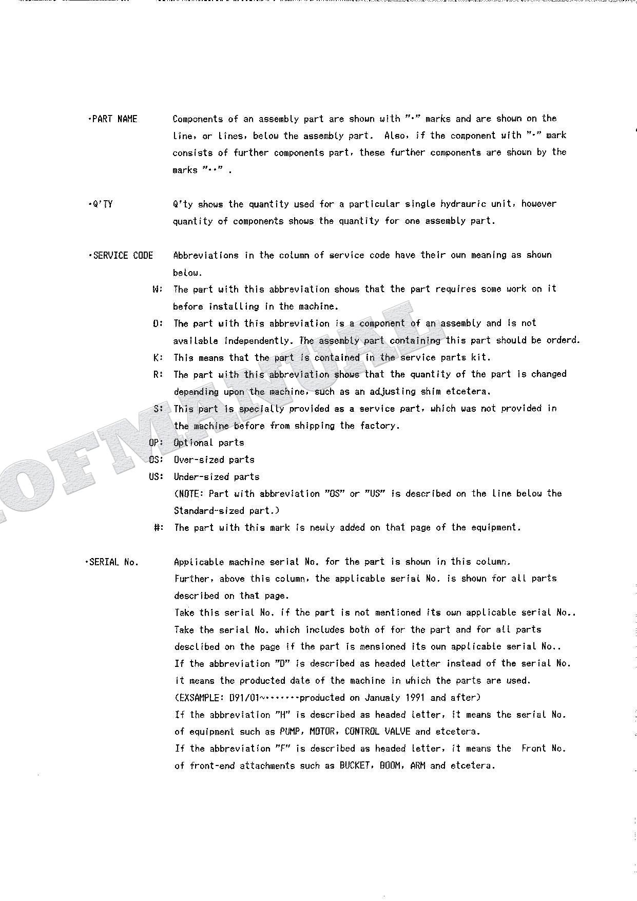 HITACHI JD490E Equipment Component Excavator Parts Catalog Manual