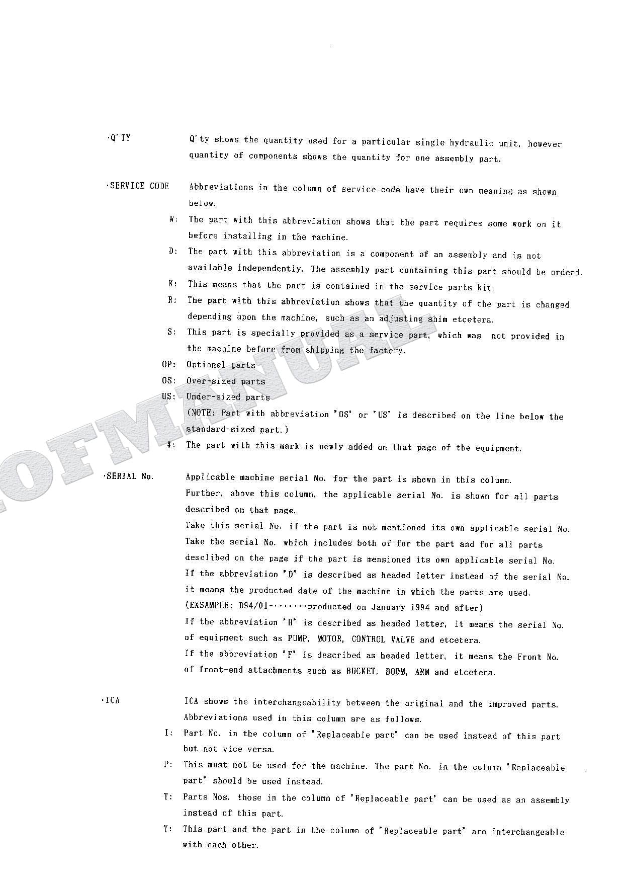 HITACHI EX100-3 Equipment Component Excavator Parts Catalog Manual