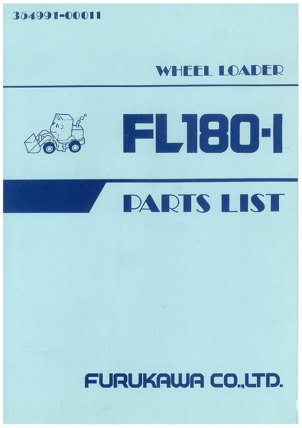 Hitachi FL180-1 Wheel Loader Parts Catalog Manual SN all