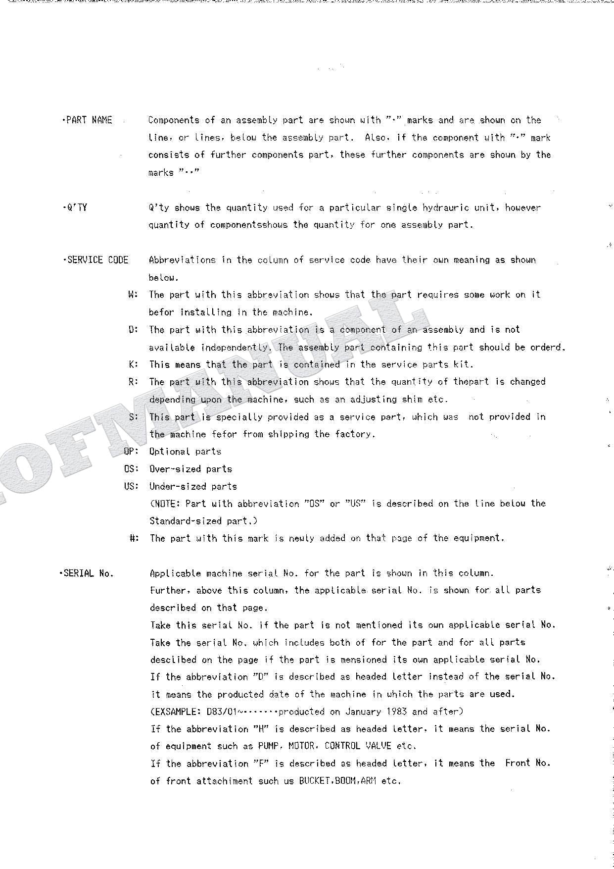 HITACHI WH04D WH051D Equip Component Excavator Parts Catalog Manual SN 175-0001-