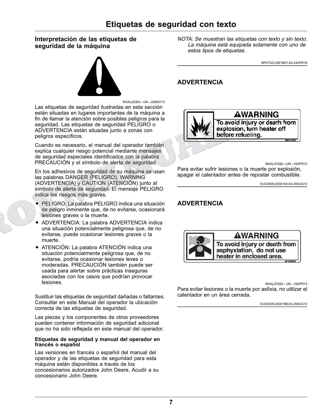 John Deere XUV560E XUV560E S4 cocodrilo Manual del Operador Español SN 040001-