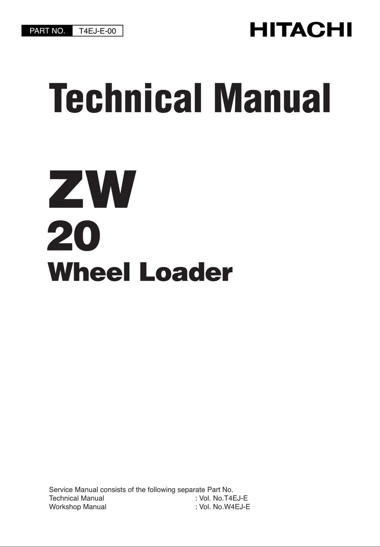Hitachi ZW20 Wheel Loader Technical Manual
