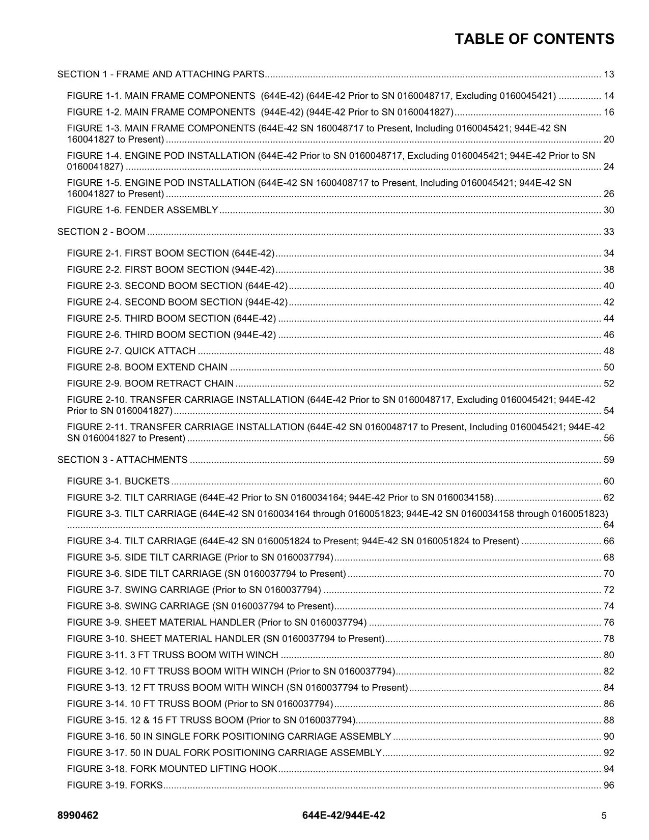 LULL 644E-42 944E-42 Telehandler Parts Catalog Manual
