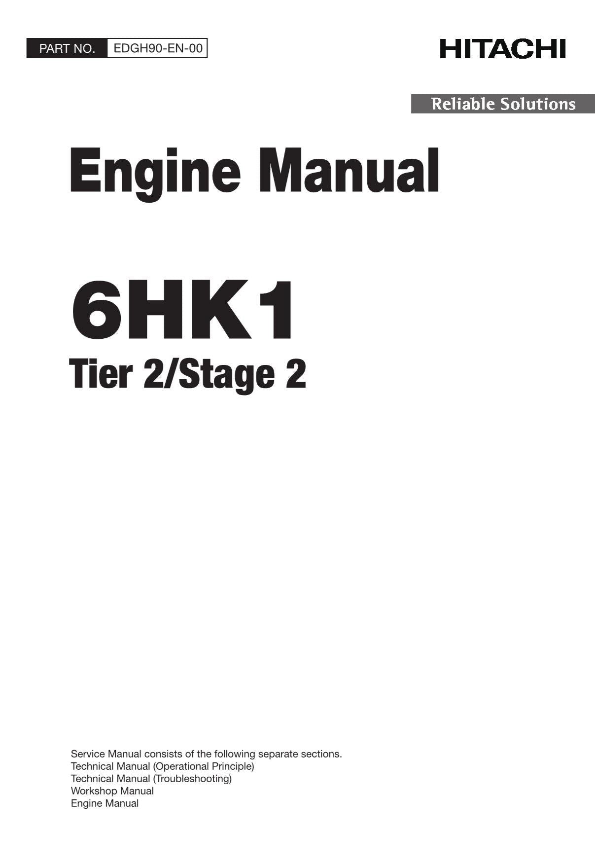 Hitachi 6HK1 Tier 2 Stage 2 Engine Service Manual with Schemes