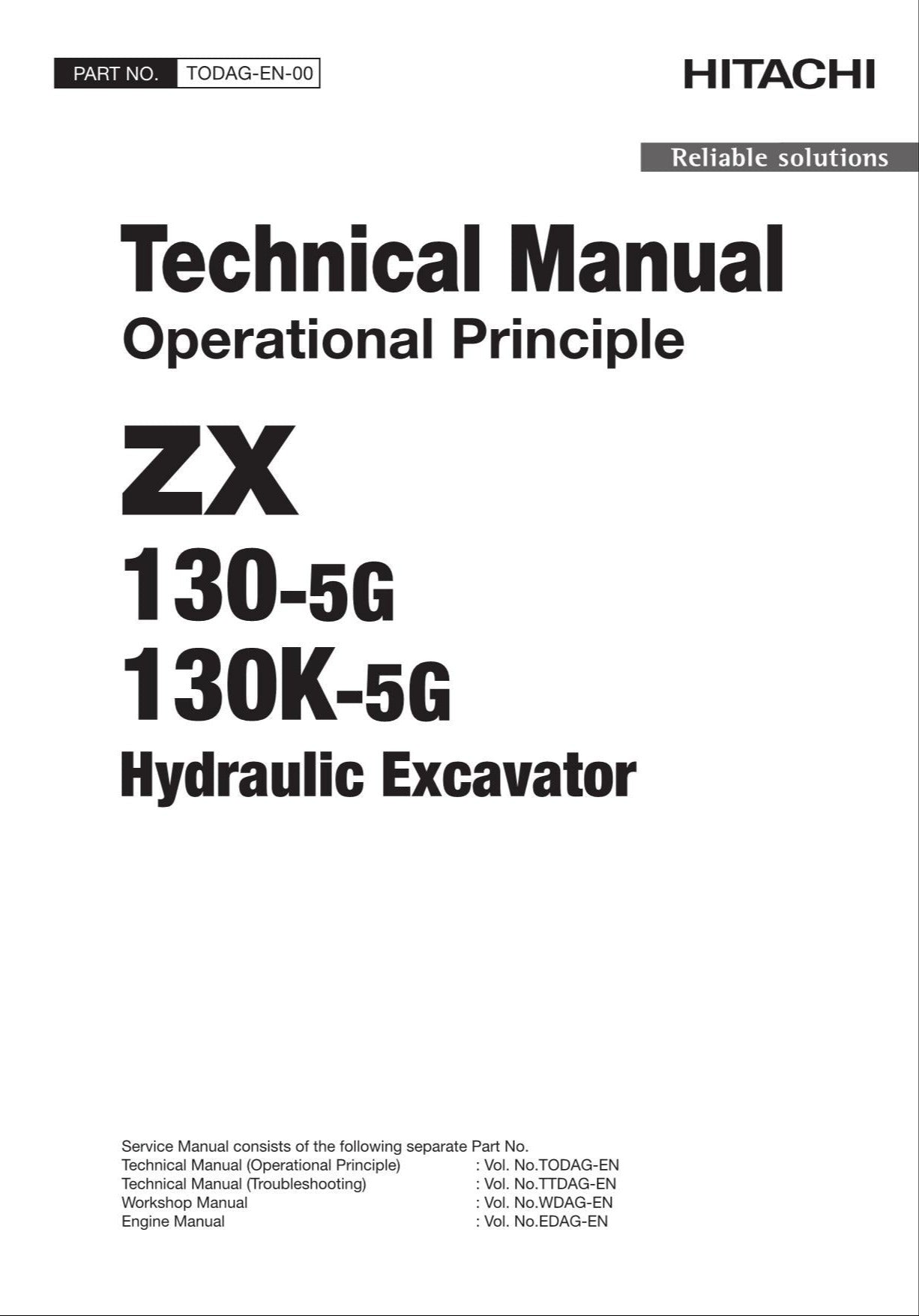 HITACHI ZAXIS ZX130-5G130K-5G Excavator Operational Principle Technical Manual