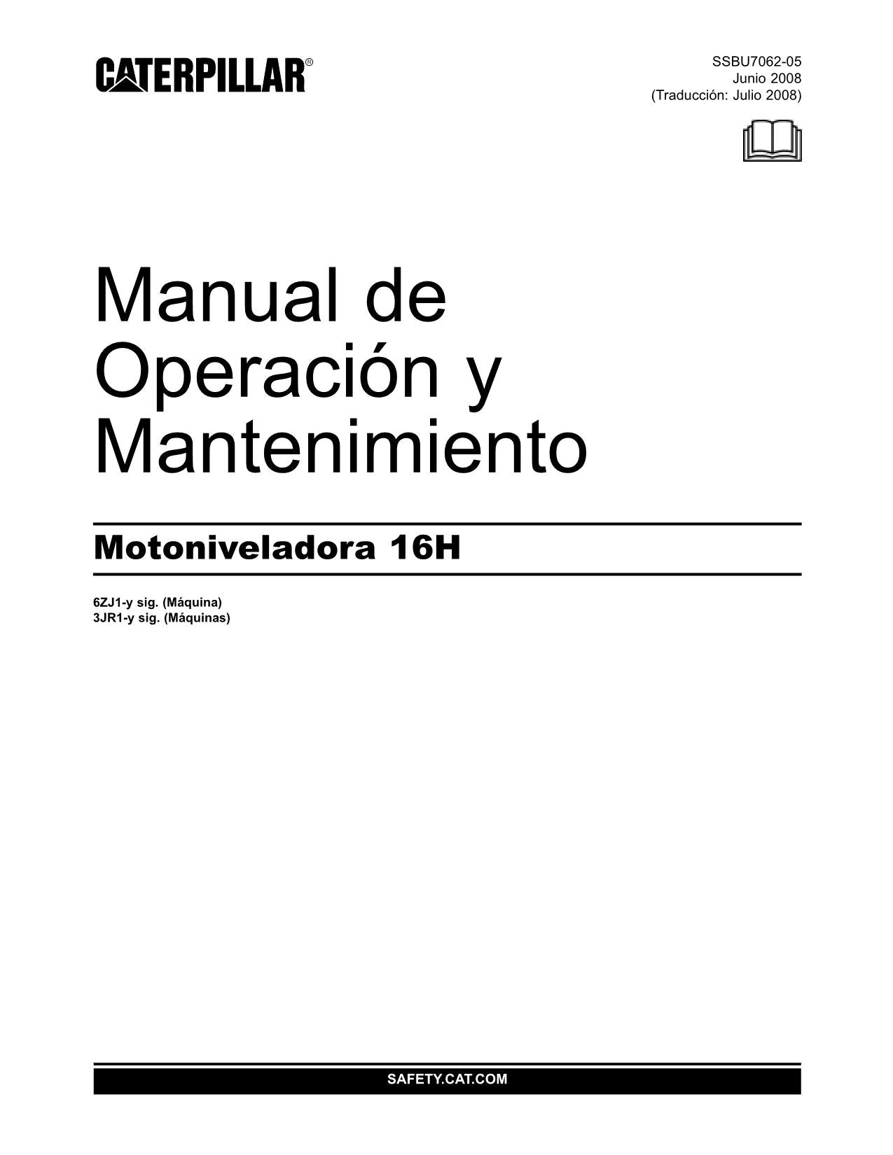 Caterpillar 16H Motoniveladora Manual de Operación y Mantenimiento Español