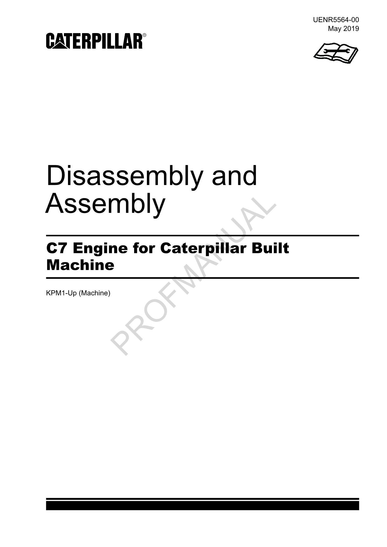 Manual de servicio y desmontaje del motor Caterpillar C7 UENR5564