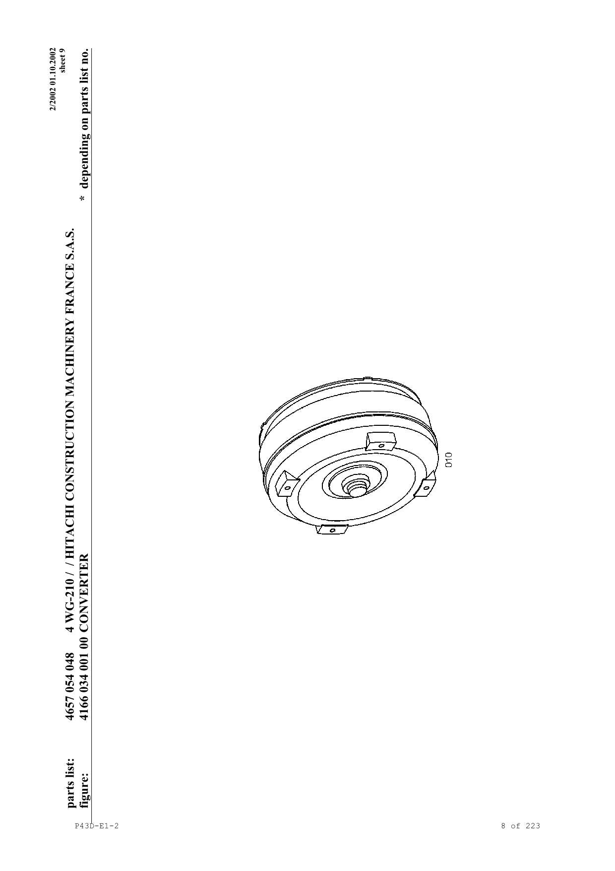 Hitachi LX290E LX290E-2 Wheel Loader Parts Catalog Manual