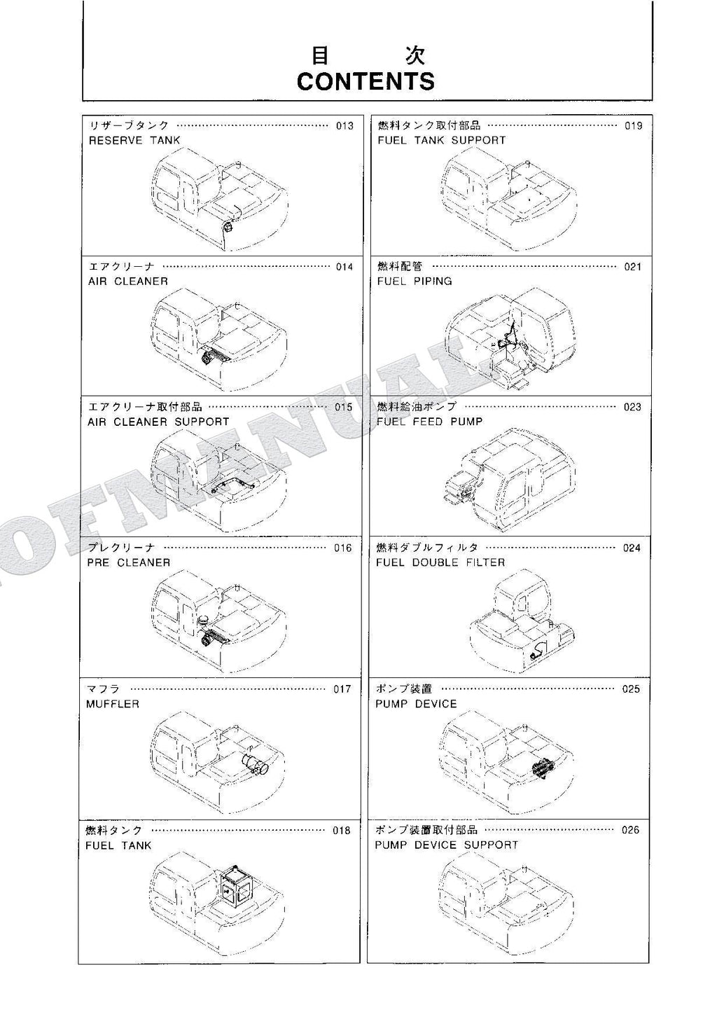 HITACHI ZAXIS ZX95 Excavator Parts Catalog Manual SN 010001-
