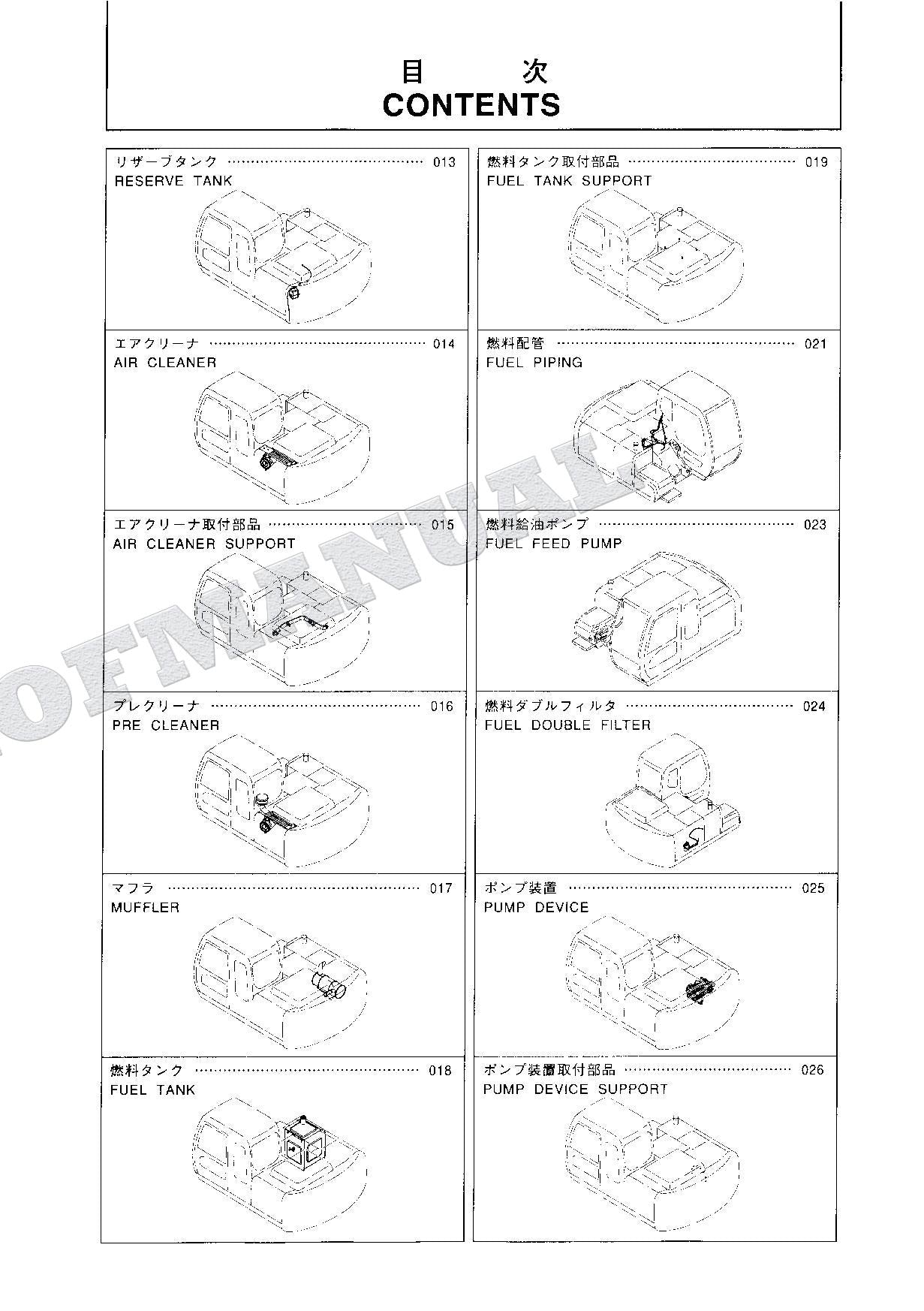 HITACHI ZAXIS ZX95 Excavator Parts Catalog Manual SN 010001-