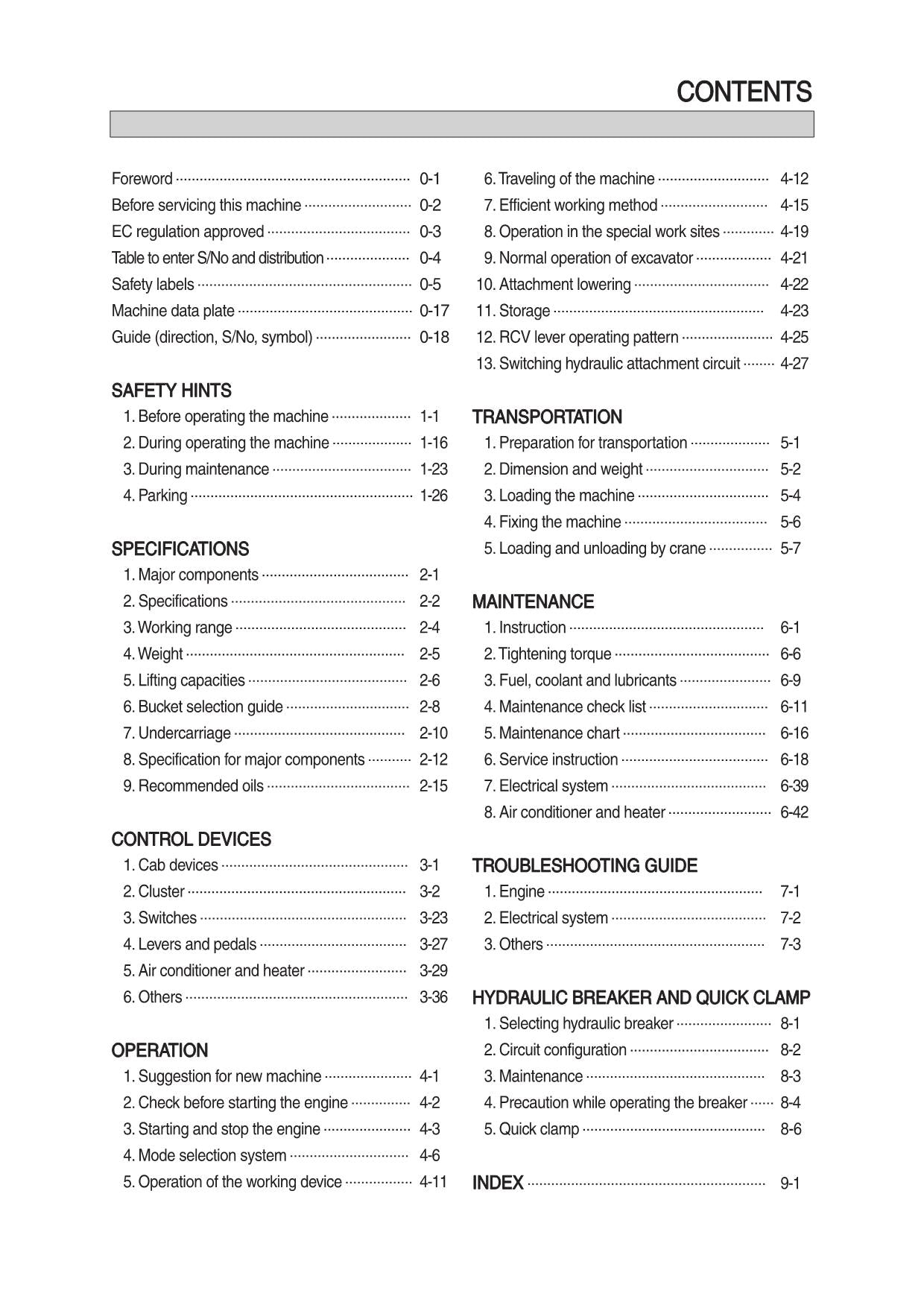 Hyundai R145CR-9 CRAWLER EXCAVATOR Operators Maintenance Manual