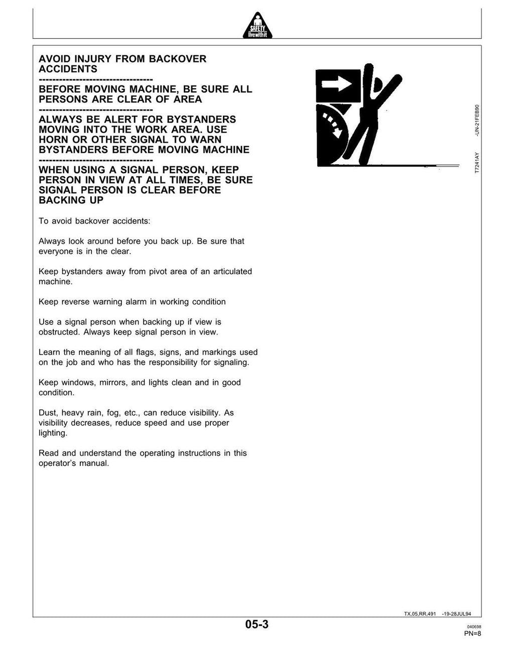 MANUAL DEL OPERADOR DE LA CARGADORA SOBRE ORUGAS JONH DEERE 655B 755B 