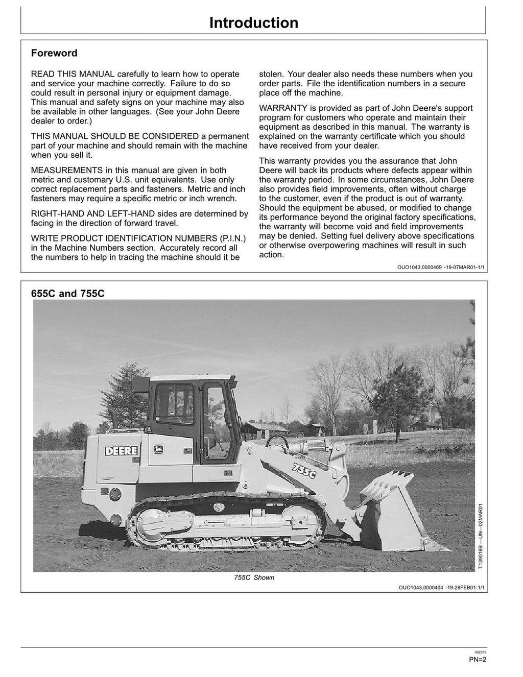 MANUAL DEL OPERADOR DE LA CARGADORA SOBRE ORUGAS JONH DEERE 655C 755C 