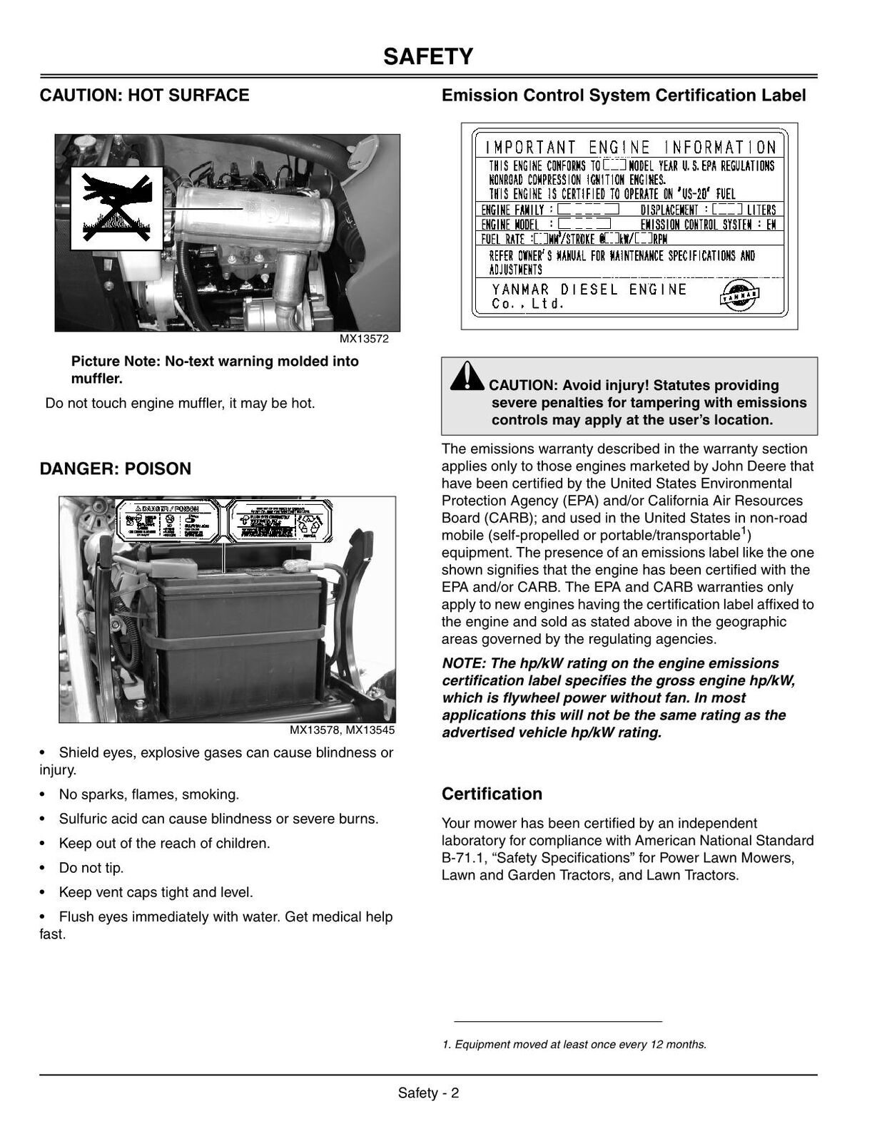 MANUAL DEL OPERADOR DEL TRACTOR JOHN DEERE X495 N.° 2