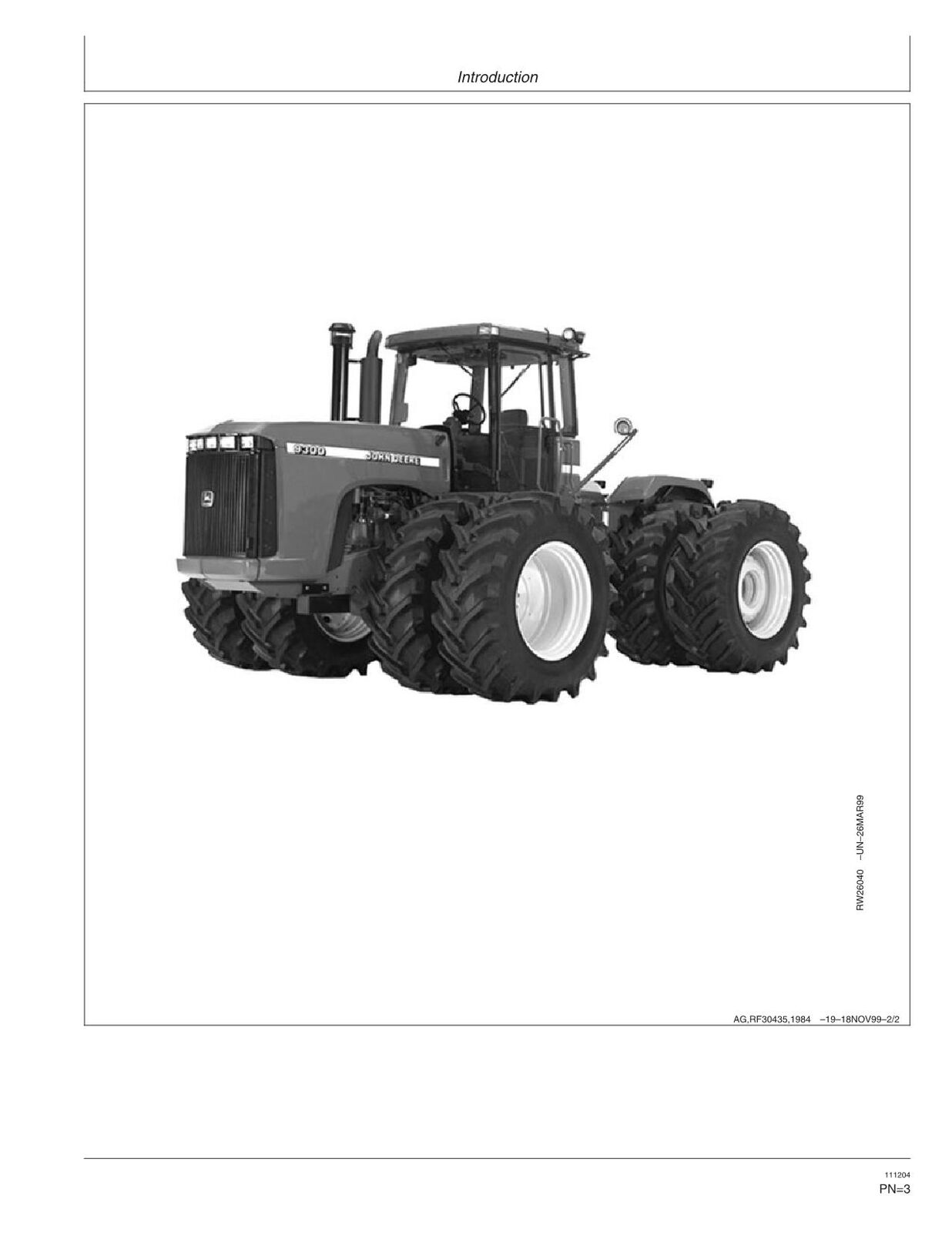 MANUAL DEL OPERADOR DEL TRACTOR JOHN DEERE 9100 9200 9300 9400 N.° 1