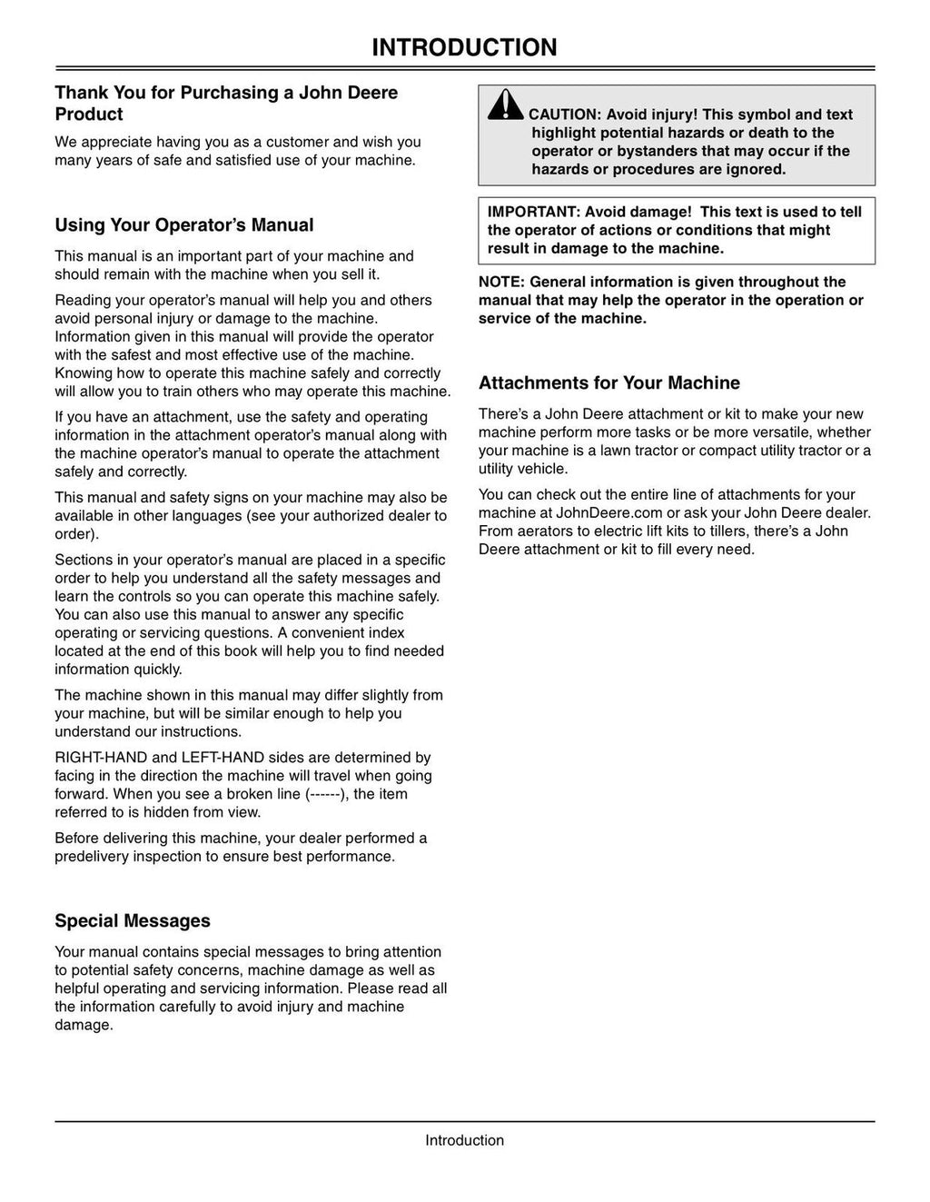 MANUAL DEL OPERADOR DEL TRACTOR JOHN DEERE X300R 040001-150000
