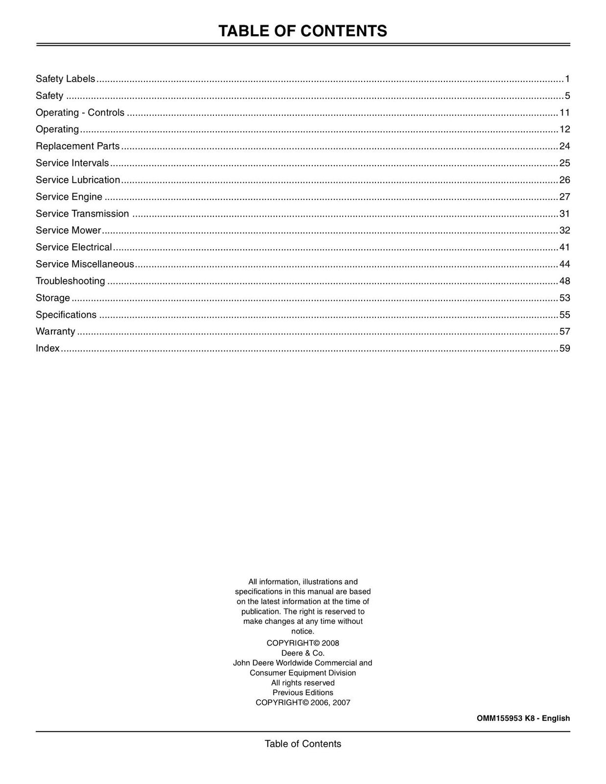 MANUAL DEL OPERADOR DEL TRACTOR JOHN DEERE X300R 040001-150000