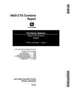 MANUAL TÉCNICO DE REPARACIÓN Y SERVICIO DE LA COSECHADORA JOHN DEERE 9650 CTS TM1821 SN 0-690400 