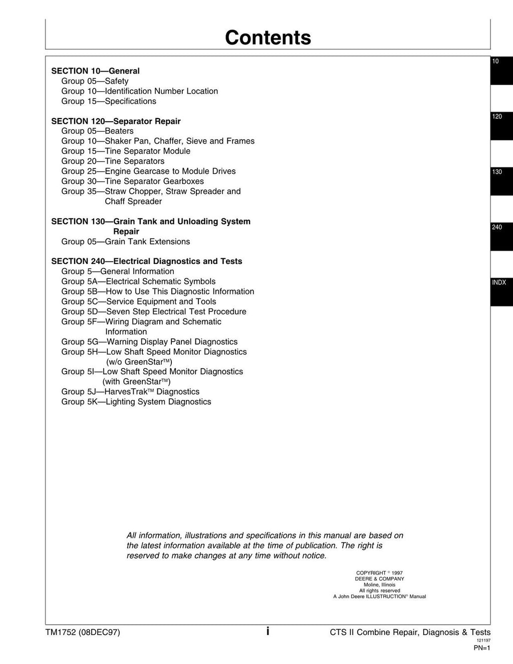 MANUAL TÉCNICO DE DIAGNÓSTICO Y SERVICIO DE LA COSECHADORA JOHN DEERE CTS II TM1752