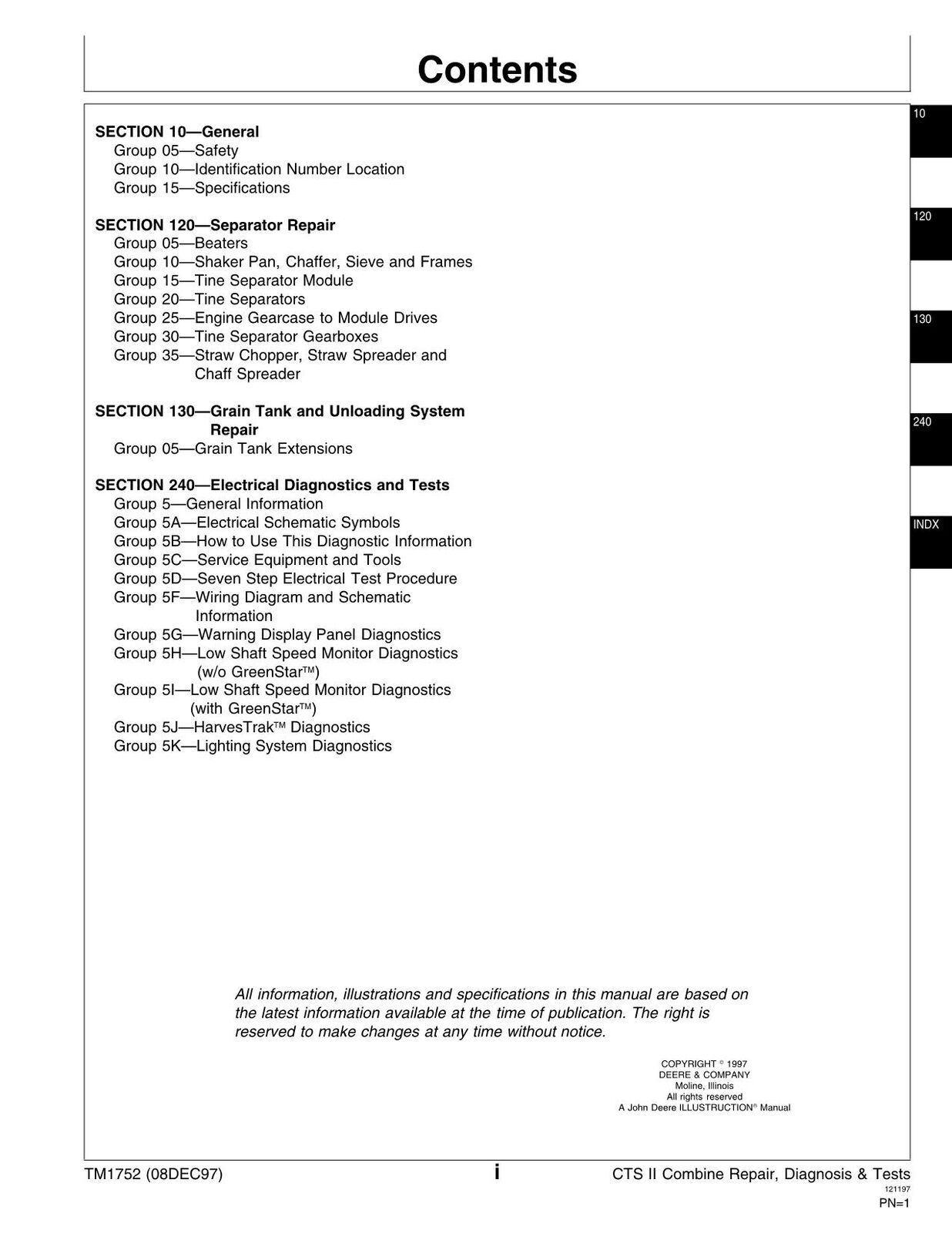 MANUAL TÉCNICO DE DIAGNÓSTICO Y SERVICIO DE LA COSECHADORA JOHN DEERE CTS II TM1752