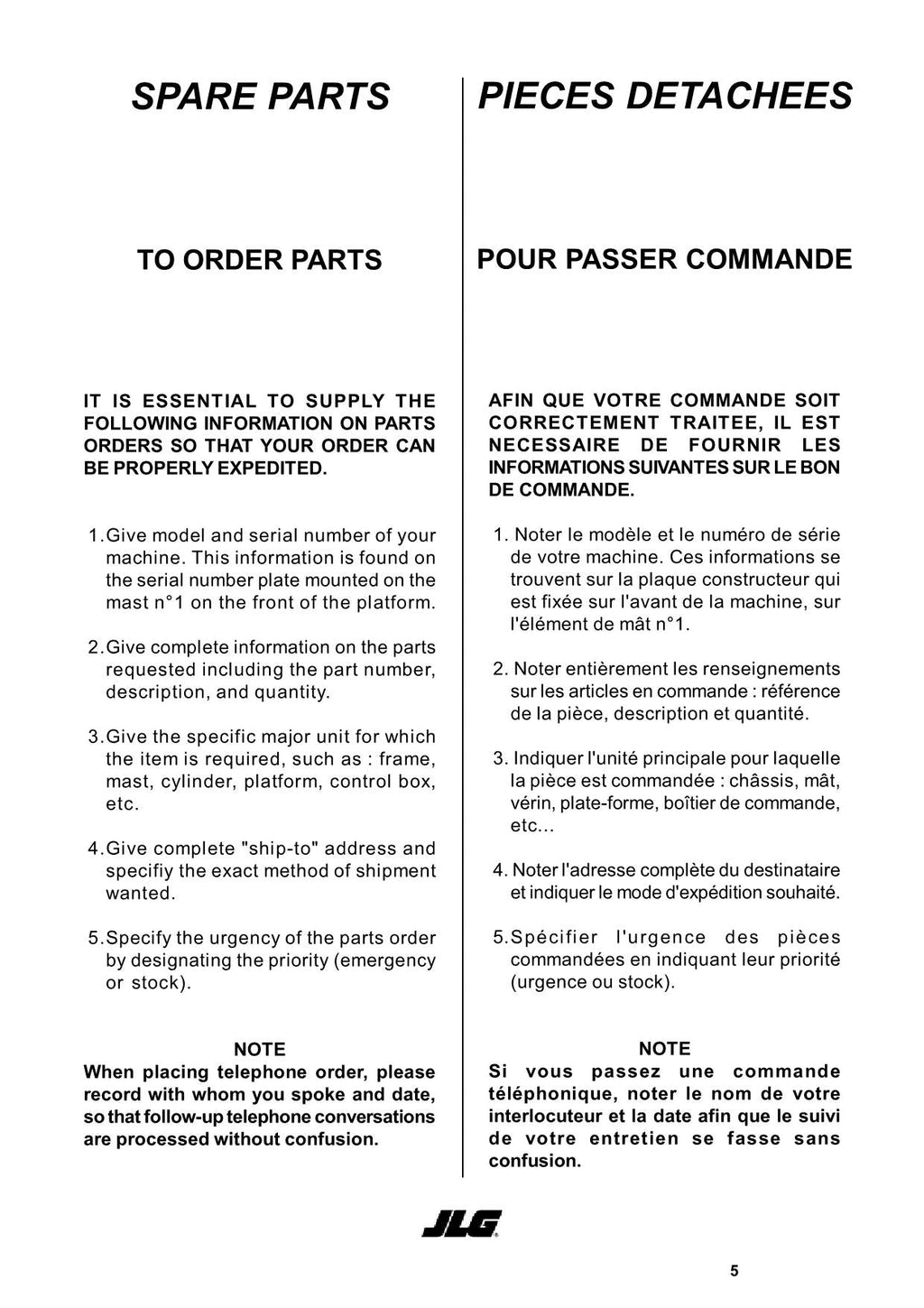 TOUCAN Junior 8B Vertical Lift Parts Catalog Manual Multi language