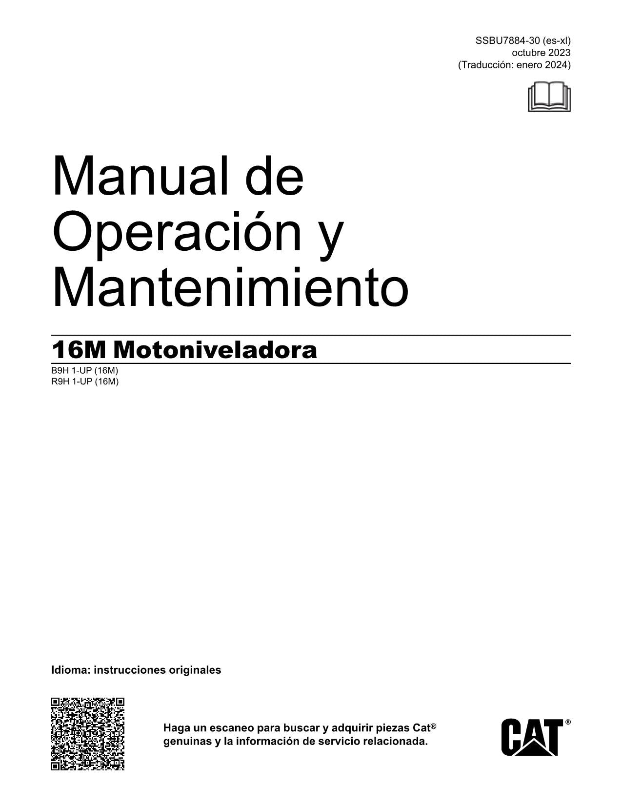 Caterpillar 16M Motoniveladora Manual de Operación y Mantenimiento Español