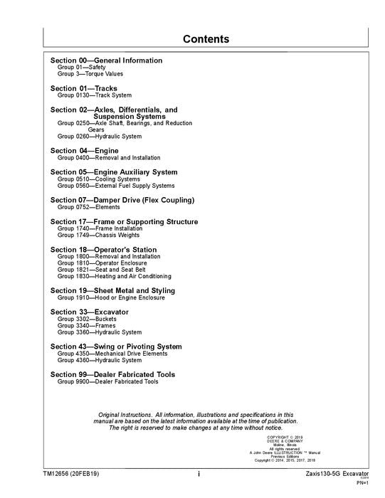 HITACHI ZAXIS 130-5G EXCAVATOR REPAIR SERVICE MANUAL