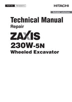 HITACHI ZAXIS 230W-5N EXCAVATOR REPAIR SERVICE MANUAL