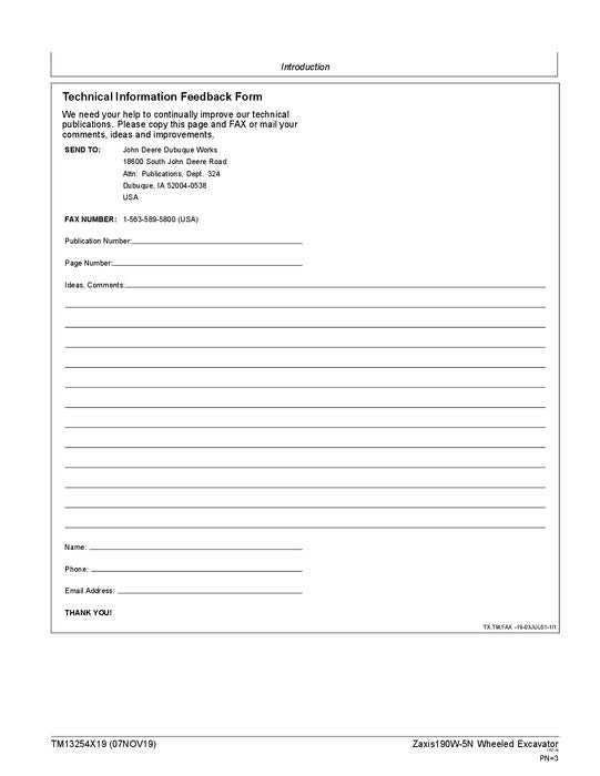 HITACHI ZAXIS 190W-5N EXCAVATOR REPAIR SERVICE MANUAL