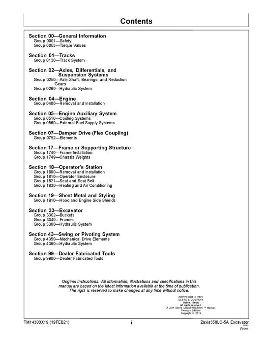 HITACHI ZAXIS 350LC-5A EXCAVATOR REPAIR SERVICE MANUAL
