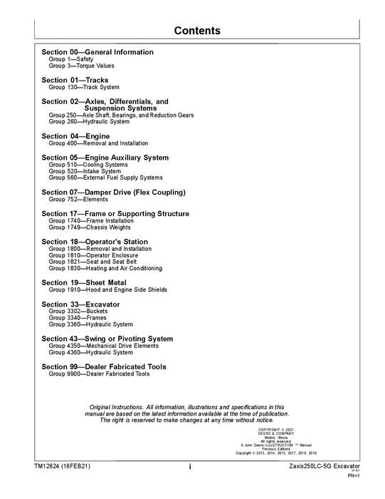 HITACHI ZAXIS 250LC-5G EXCAVATOR REPAIR SERVICE MANUAL #2