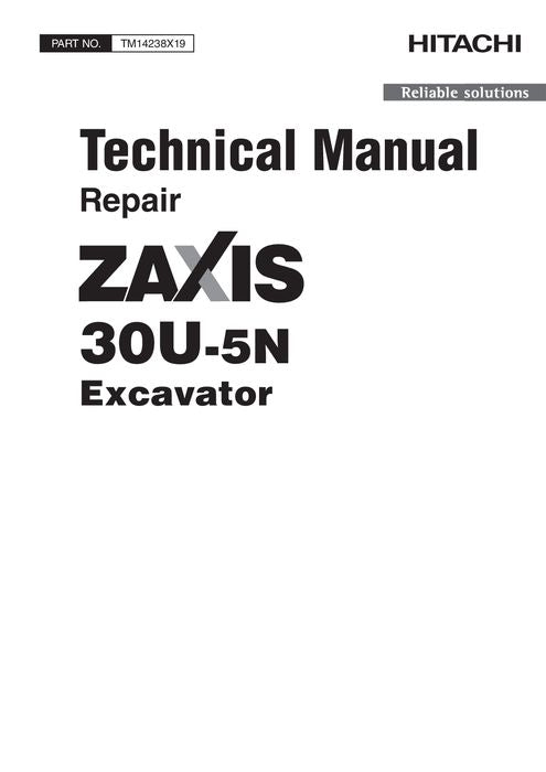 HITACHI ZAXIS 30U-5N EXCAVATOR REPAIR SERVICE MANUAL